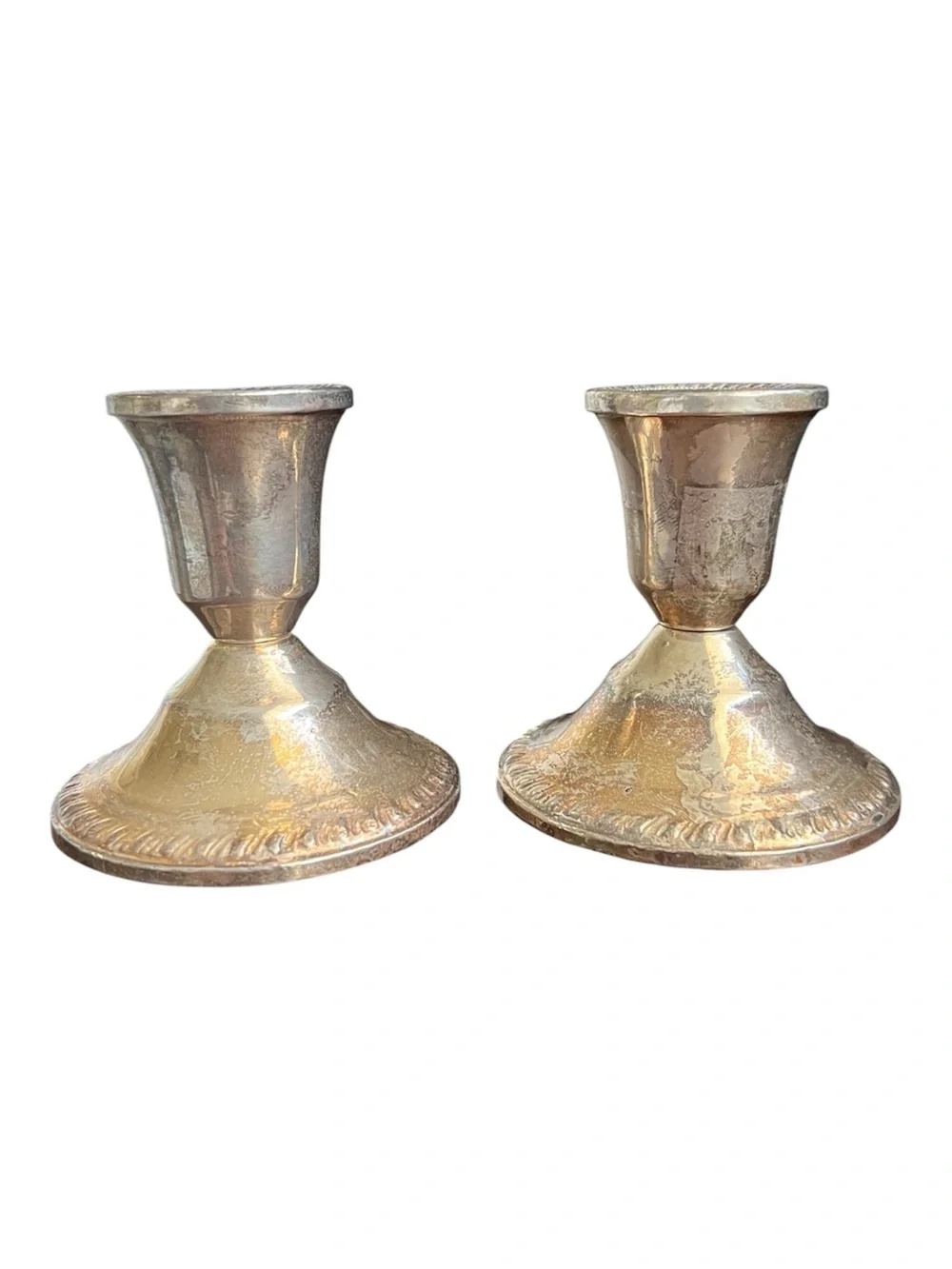 Duchin Creation • Sterling Silver Weighted Candlestick Holders 2.75” Short